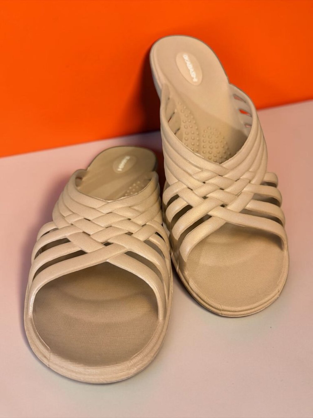 Okabashi Tan Venice Women's Slide Sandals Sz ML (8.0-9.0)